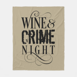 Vin & Crime Night - lustigt brott Ull Blank Fleecefilt