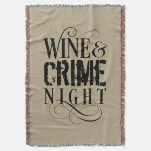 Vin & Crime Night - roligt brott Throw Blanke Filt