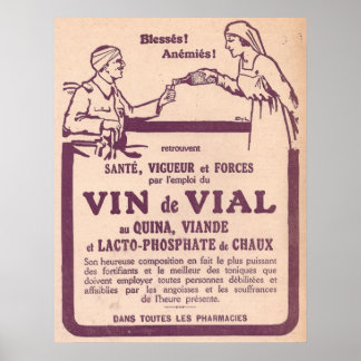 Vin de Vial vintage Medicin och Poster