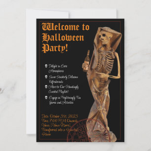 Vin & Death Halloween Inwittion Inbjudningar