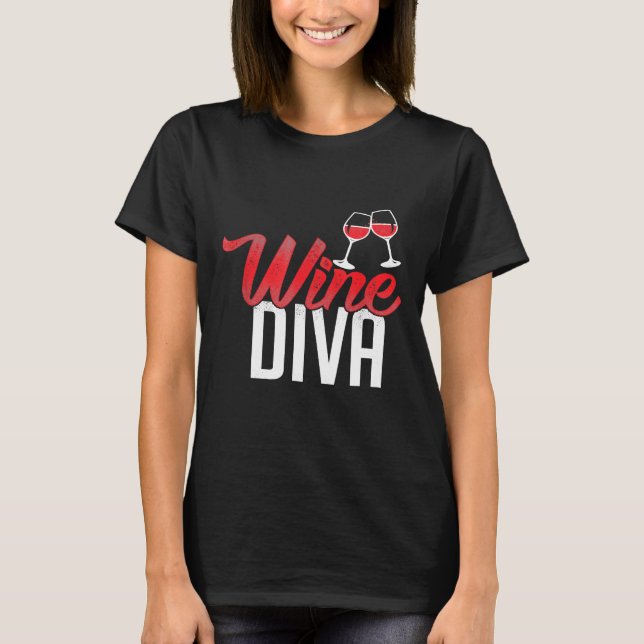 Vin Diva Vin Enthusiast T Shirt (Framsida)