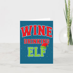 Vin Drickande Alv Jul Familj Matchande Grupp Kort