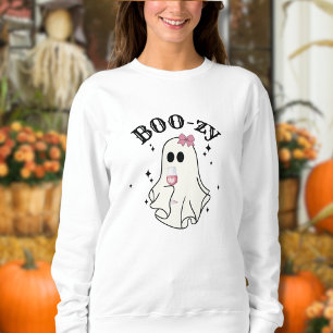 Vin Drickande Bo Söt Spöke Halloween T Shirt