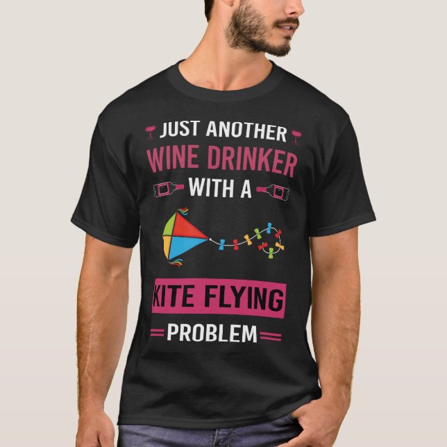 Vin drinkare drakflygning t shirt (Framsida)