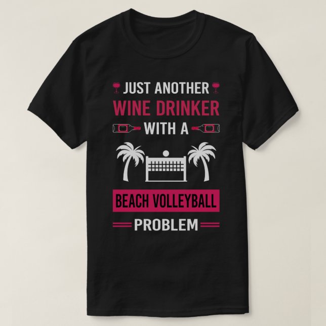 Vin Drinker Beach Volleyball T Shirt (Design framsida)