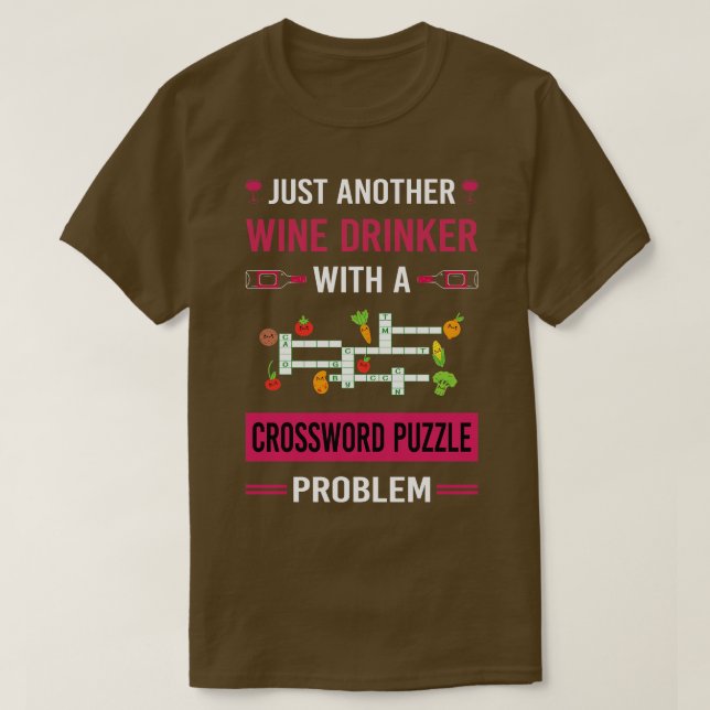 Vin Drinker Crossword Puzzles T Shirt (Design framsida)