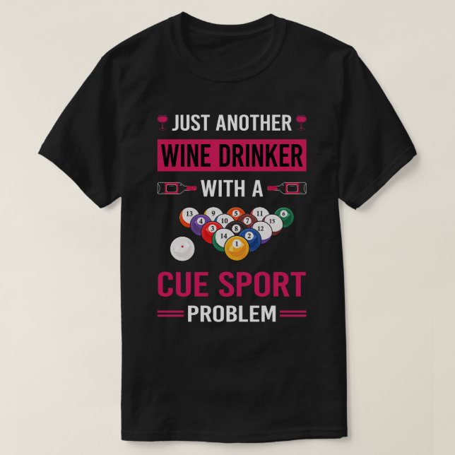 Vin Drinker Cue-sport T Shirt (Design framsida)