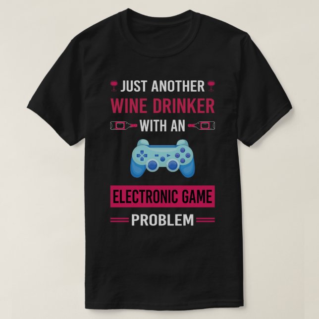 Vin Drinker Electronic Game Games T Shirt (Design framsida)