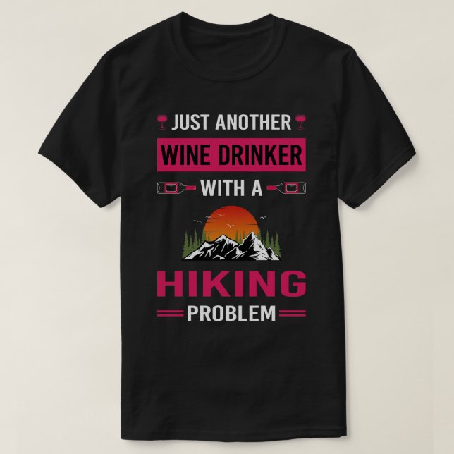 Vin Drinker Hiking Hiker T Shirt (Design framsida)
