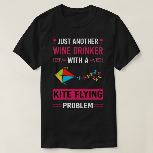 Vin Drinker Kite Flies Kites T Shirt (Design framsida)