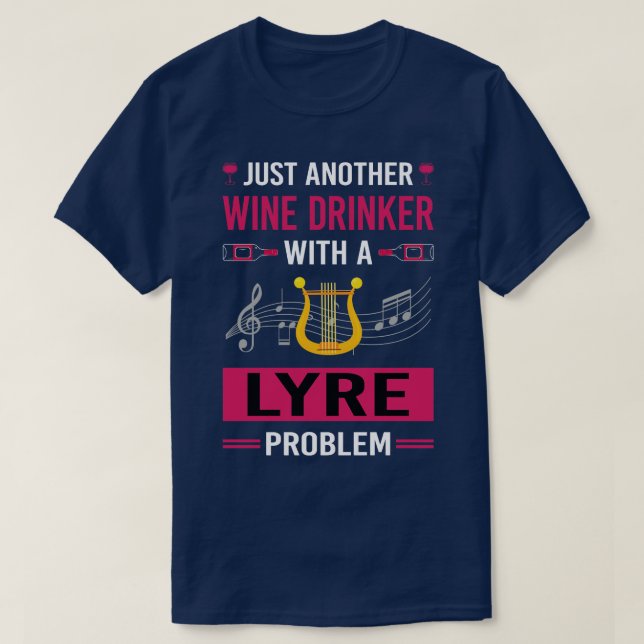 Vin Drinker Lyre T Shirt (Design framsida)