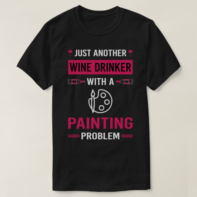 Vin Drinker-målning T Shirt (Design framsida)