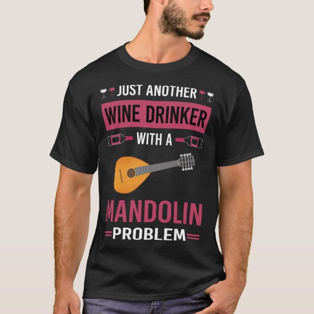 Vin Drinker Mandolin T Shirt (Framsida)
