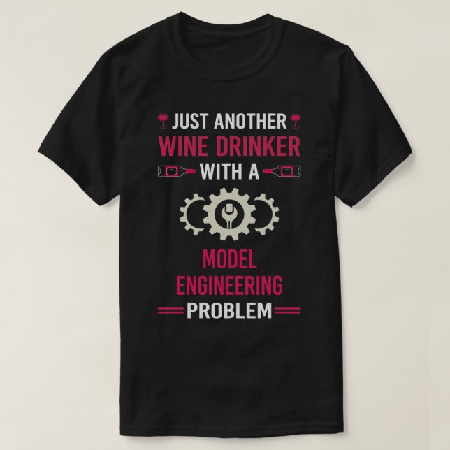 Vin Drinker Model Engineering Ingenjör T Shirt (Design framsida)