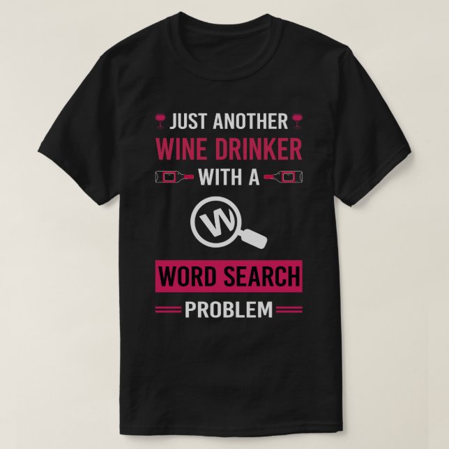 Vin Drinker Ord Search T Shirt (Design framsida)