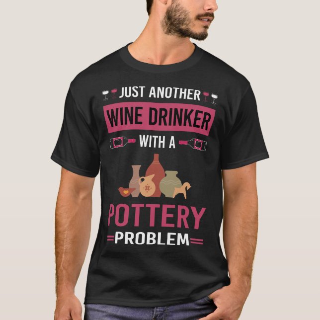 Vin Drinker Pottery-Potter T Shirt (Framsida)