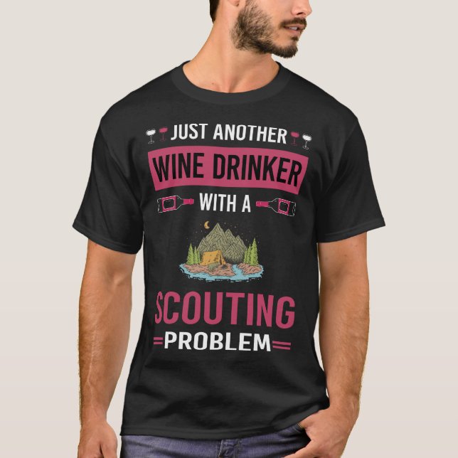 Vin Drinker Scouting Scout Scouts T Shirt (Framsida)