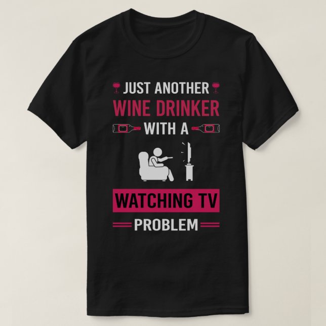 Vin Drinker som tittar på TV T Shirt (Design framsida)