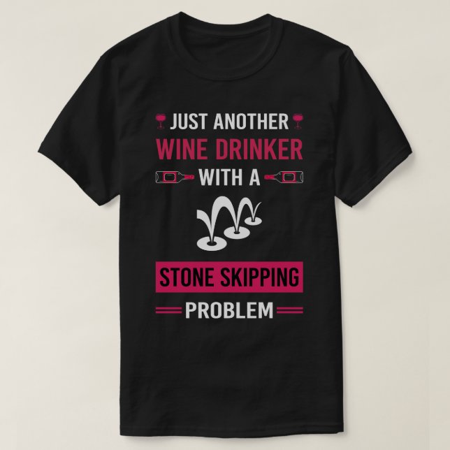 Vin Drinker Stone hoppar över stenarna Sten Sten S T Shirt (Design framsida)