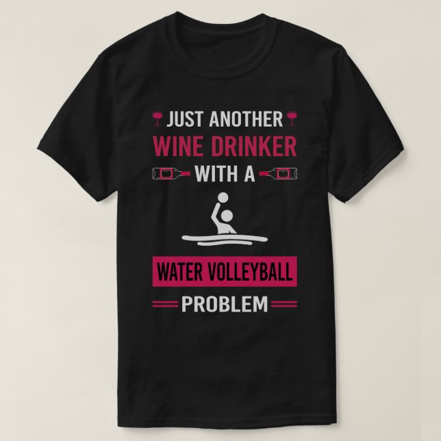 Vin Drinker Vatten Volleyball T Shirt (Design framsida)