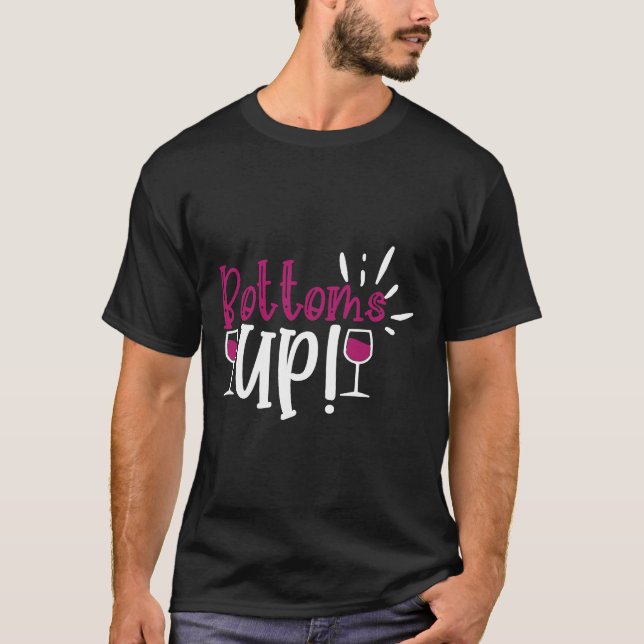 Vin Drinker Vin Cellar Grund Up T Shirt (Framsida)