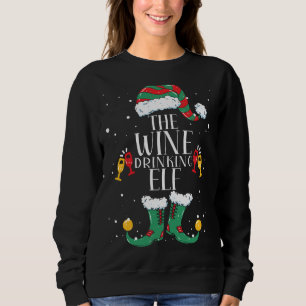 Vin drinking Elf Matching Familjjulen Pajama T Shirt