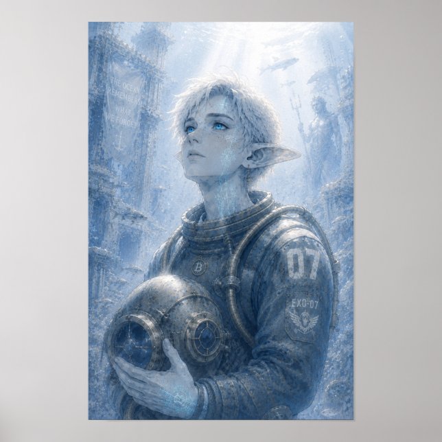 Vin / Dykare / Havsaffisch Poster (Framsidan)