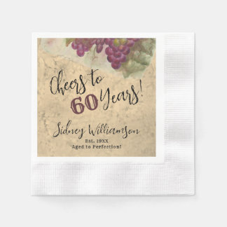 Vin Elegant 60-årsdag | Skål för 60 år Pappersservett