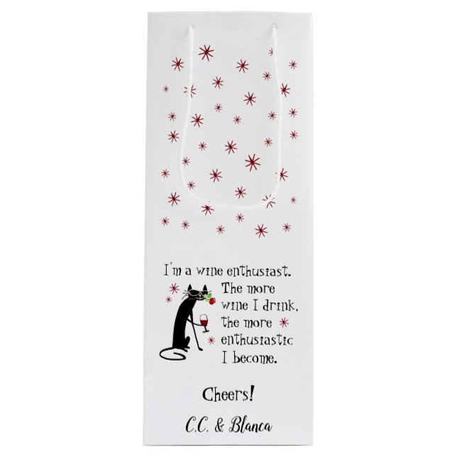 Vin Enthusiast Funny Quote med Kat (Framsidan)