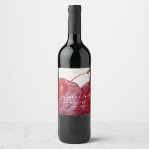 VIN-ETIKETT: anpassadet "VINTAGE PLUMS" Vinflaska Etikett