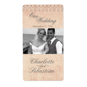 Vin-etikett Antique Flourish Photo Template Fraktsedel