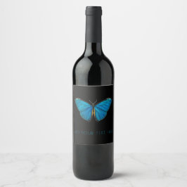 VIN-ETIKETT: BLÅ BUTTERFLIT VINFLASKA ETIKETT