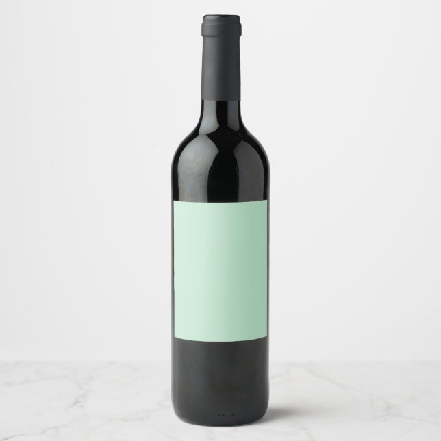 Vin-etikett för elegant Mint Grönt Vinflaska Etikett (Framsida)