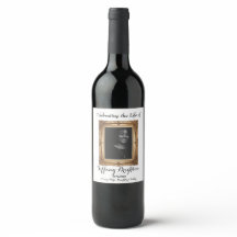 Vin-etikett för guld Ram