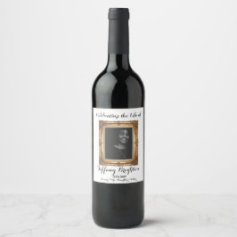 Vin-etikett för guld Ram Vinflaska Etikett