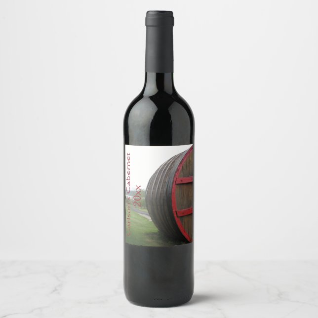 Vin-etikett för Vin Cask Design Vinflaska Etikett (Framsida)