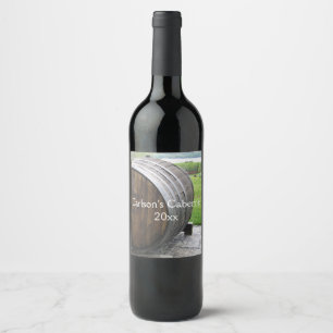Vin-etikett för Vin Cask Design Vinflaska Etikett