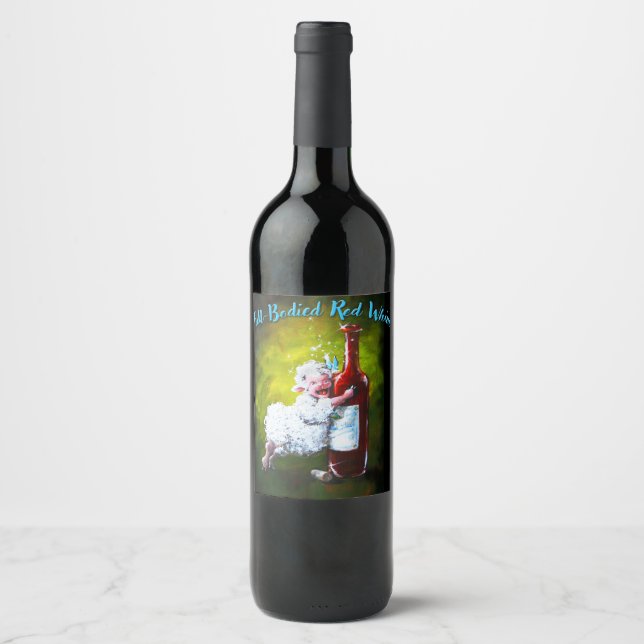 Vin-etikett FULLT-BODIED RED WHINE Sheep Incognito Vinflaska Etikett (Framsida)
