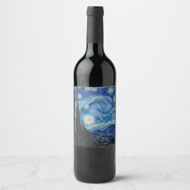 VIN-ETIKETT: VAN GOGH : STARRY NIGHT VINFLASKA ETIKETT