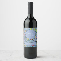 VIN-ETIKETT: WILLIAM MORRIS: BLUE POMEGRANATE