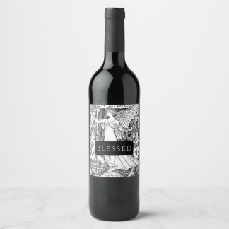 Vin-etiketten personifierar vintage Angel Bled Vinflaska Etikett