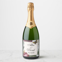 Vin-etiketter Bloom Blommigt Flower Butterfly Vint