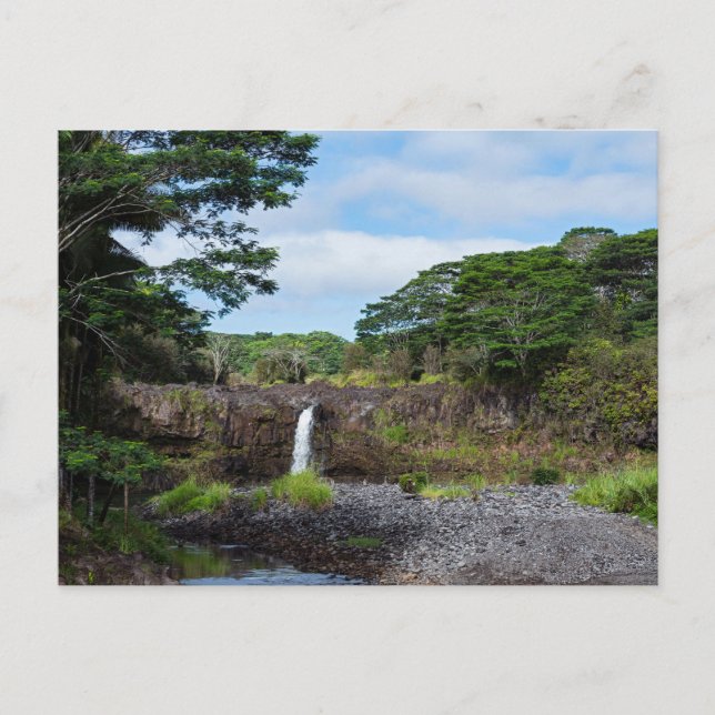 Vin faller i vailuku flodstatspark vykort (Framsida)