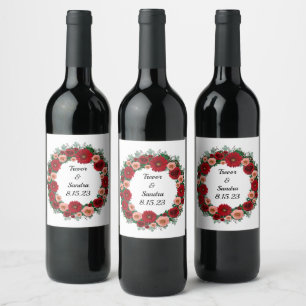 Vin Favoriter Personlig Flowers Frimärke Vinflaska Etikett