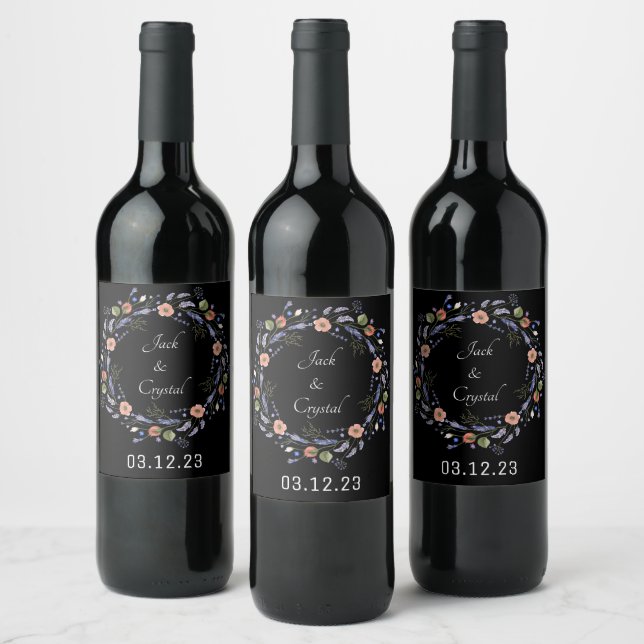 Vin Favoriter Personlig Flowers Frimärke Vinflaska Etikett (Flaskor)