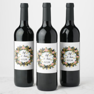 Vin Favoriter Personlig Flowers Frimärke Vinflaska Etikett