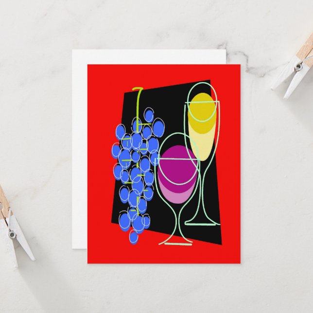 Vin fest inbjudan, lägg till redigera text, (Fram/Back In Situ)