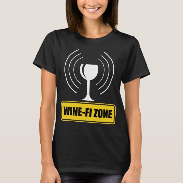 Vin-Fi Zon Vin Glass WiFi Vinkarare T Shirt (Framsida)