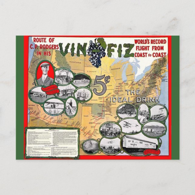 Vin Fiz Vykort (Framsida)