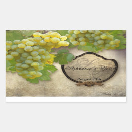 Vin Flaska-etikett Chardonnay Vineyard Bröllop Rektangulärt Klistermärke